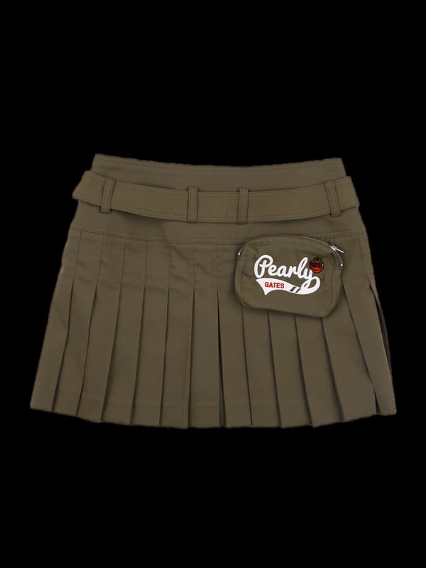 벨트 플리츠 스커트