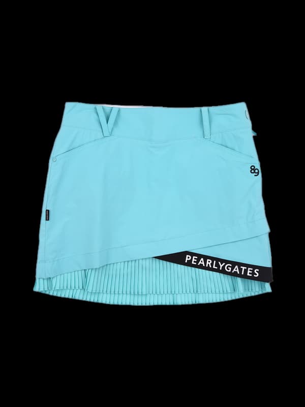 로고 파우치 플리츠 스커트