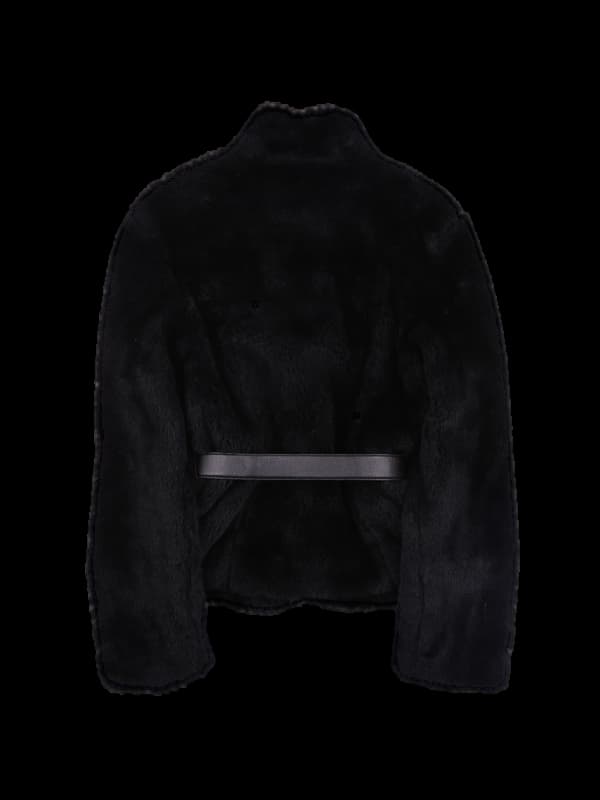 벨트 양털 점퍼