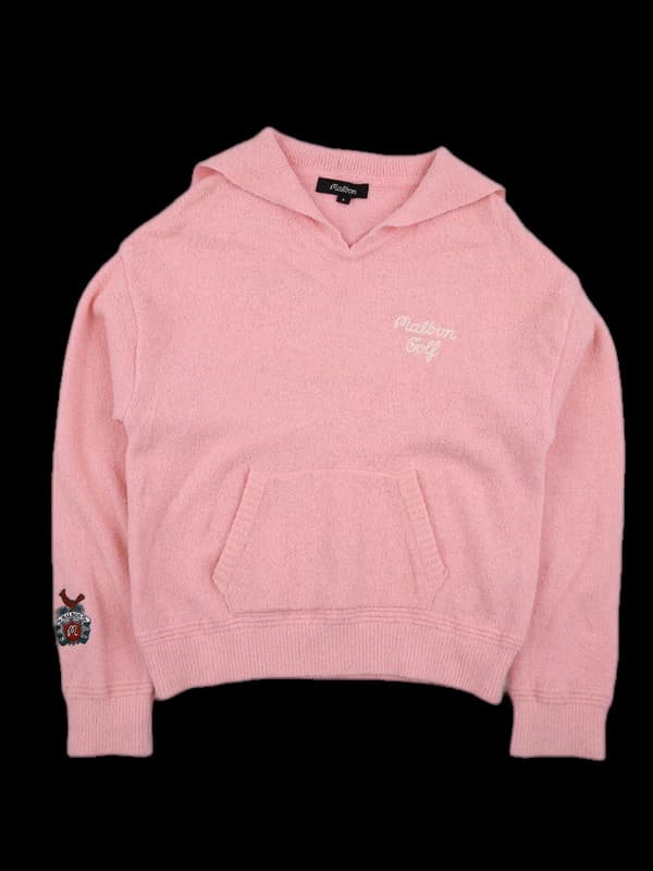 로고 브이넥 긴팔 니트