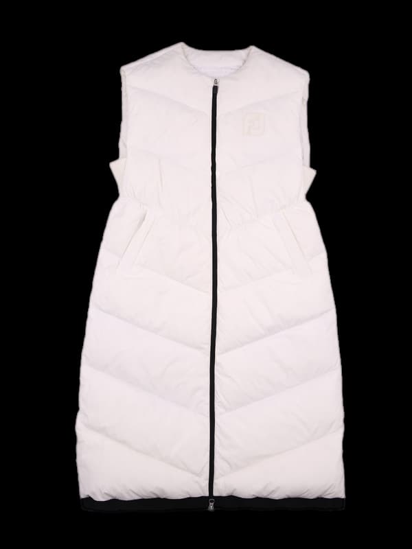 로고 패딩 베스트 롱 점퍼