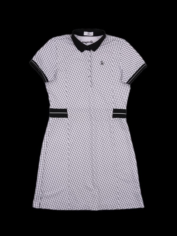 패턴 반팔 원피스