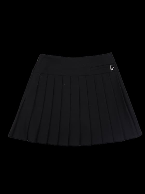 로고 플리츠 스커트