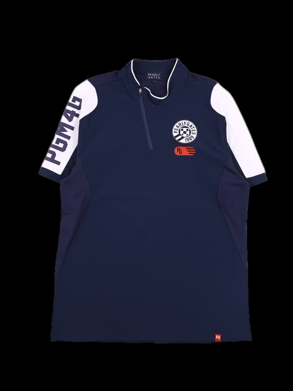 [남성] 프린팅 반팔 하프집업