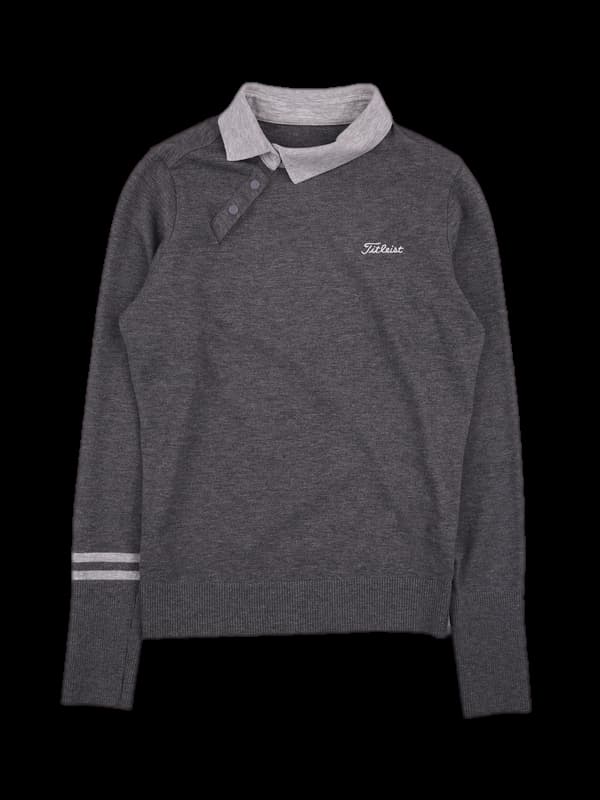 배색로고 긴팔니트