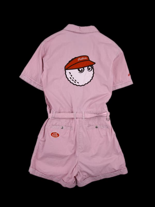 로고 반팔 점프수트