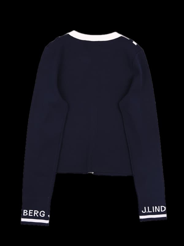 배색카라 긴팔가디건