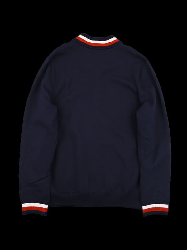 배색로고 니트집업