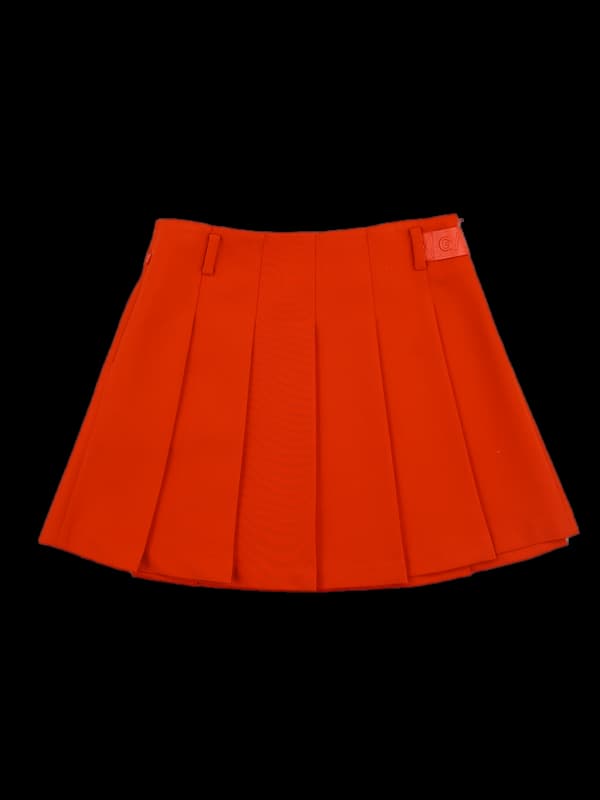 로고 플리츠 스커트