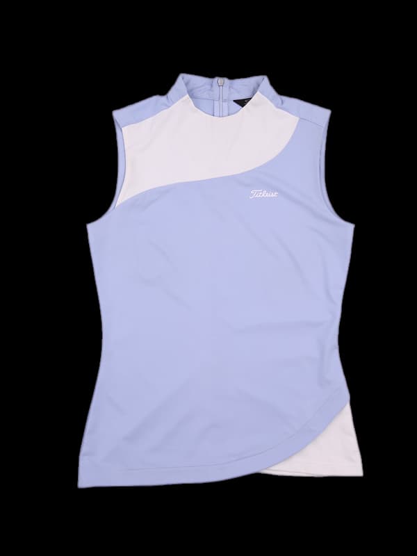 배색 칼라 민소매