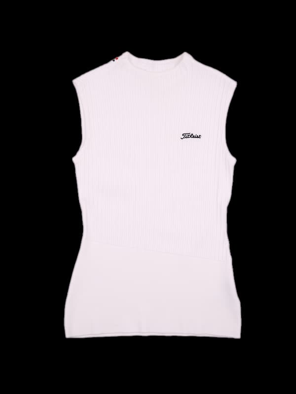 로고 민소매 니트