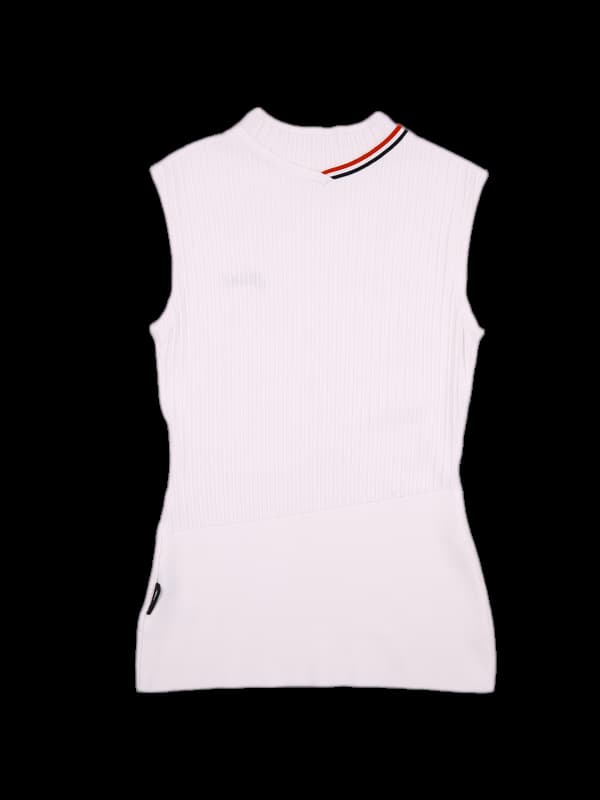 로고 민소매 니트