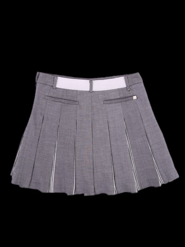 로고 플리츠 스커트