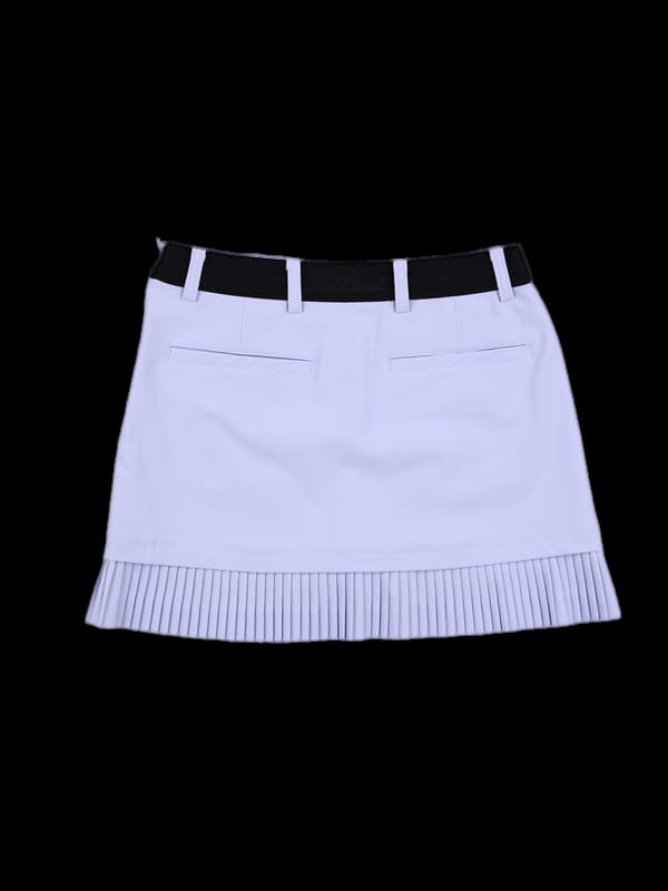 로고 플리츠 스커트