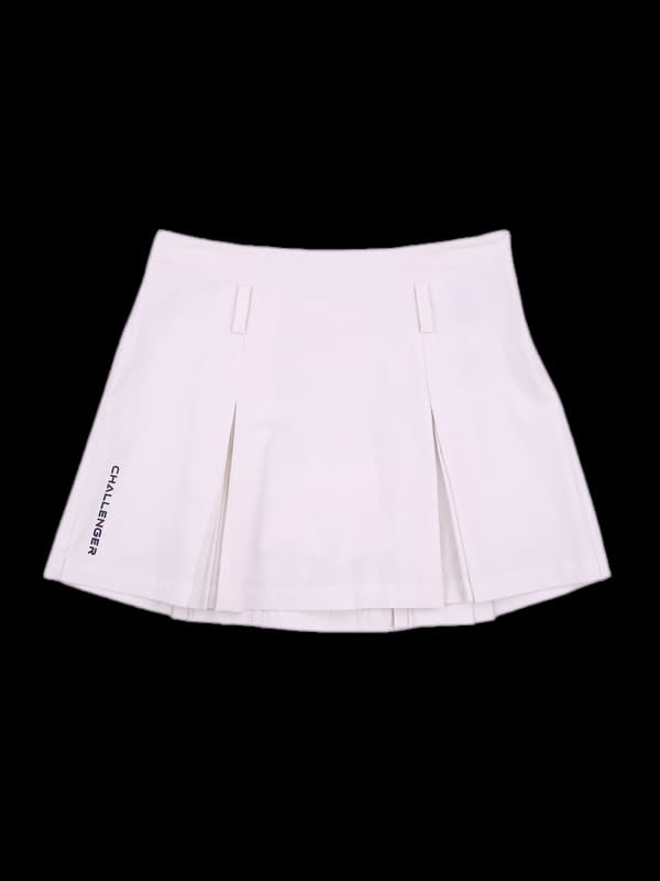 로고 주름 스커트