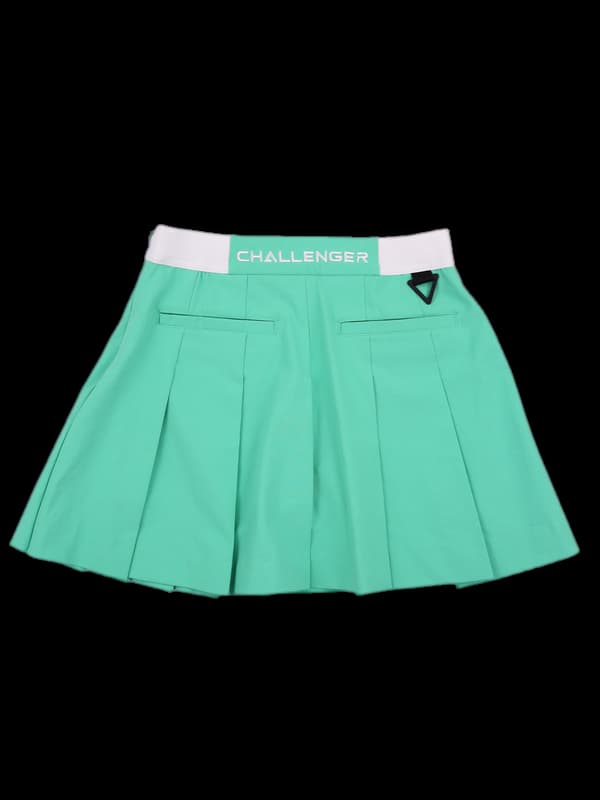 로고 플리츠 스커트