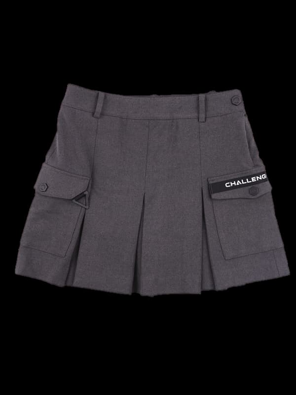 로고 투포켓 스커트