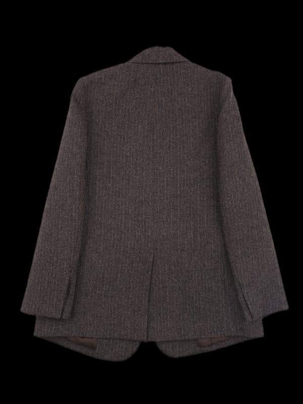 투버튼 체크 자켓