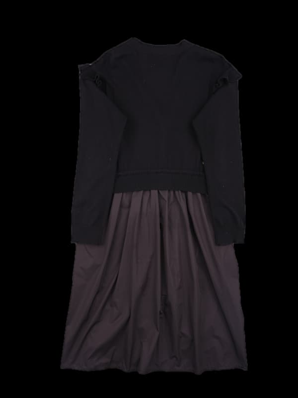 브이넥 스트링 롱 가디건