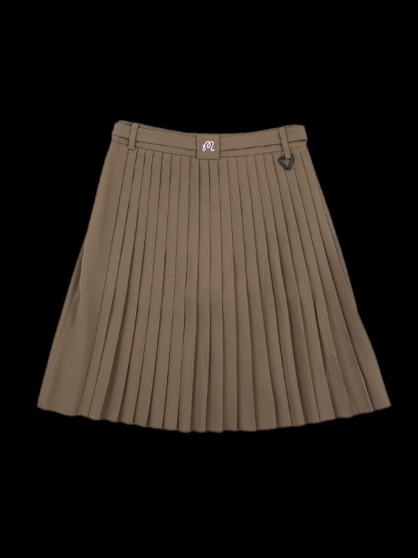 로고 플리츠 스커트