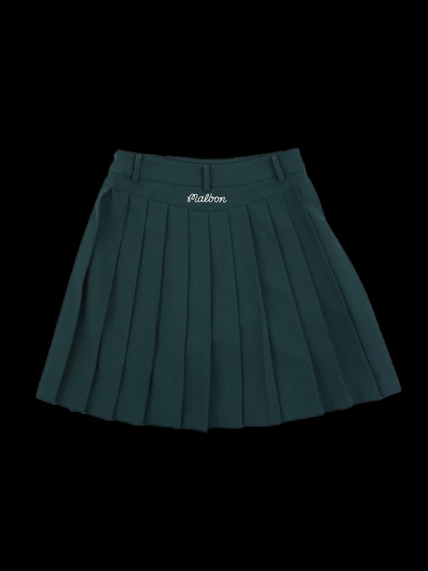 로고 플리츠 스커트