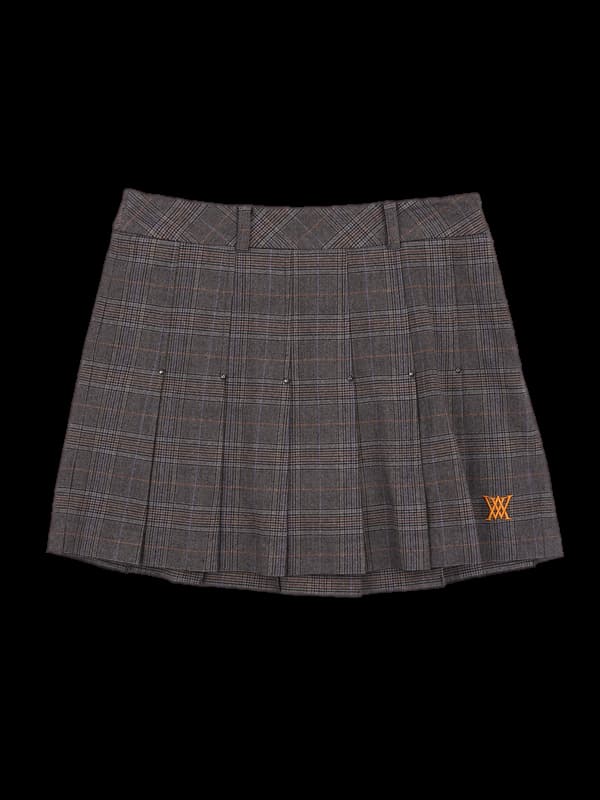 로고체크 플리츠스커트