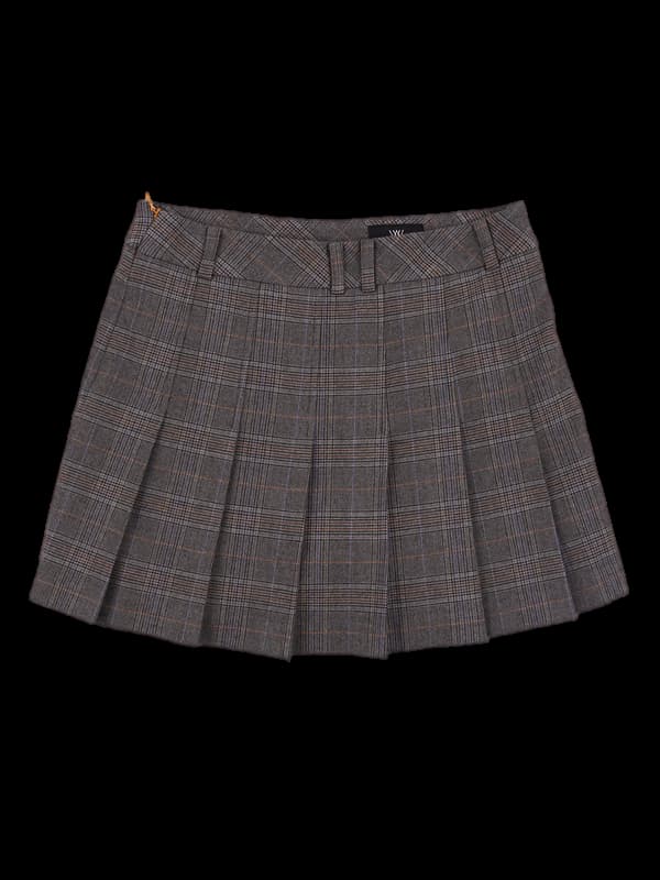 로고체크 플리츠스커트