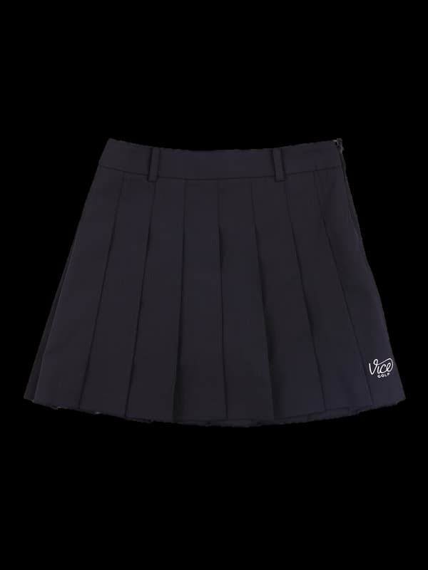 로고 플리츠 스커트