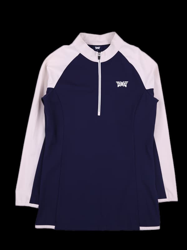 로고배색  하프집업긴팔