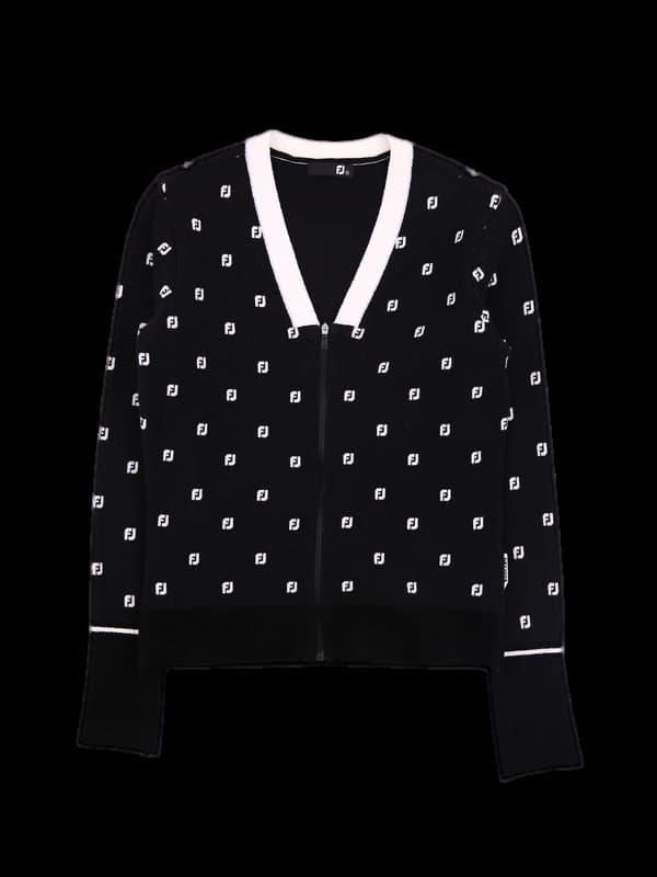 브이넥 지퍼가디건