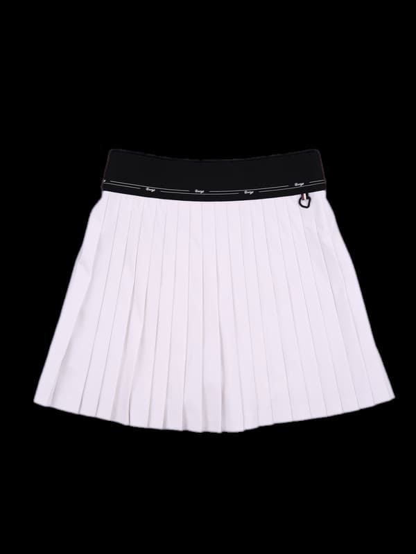 로고 밴딩 플리츠 스커트