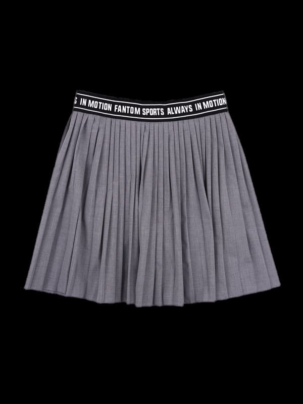로고 밴딩 플리츠 스커트