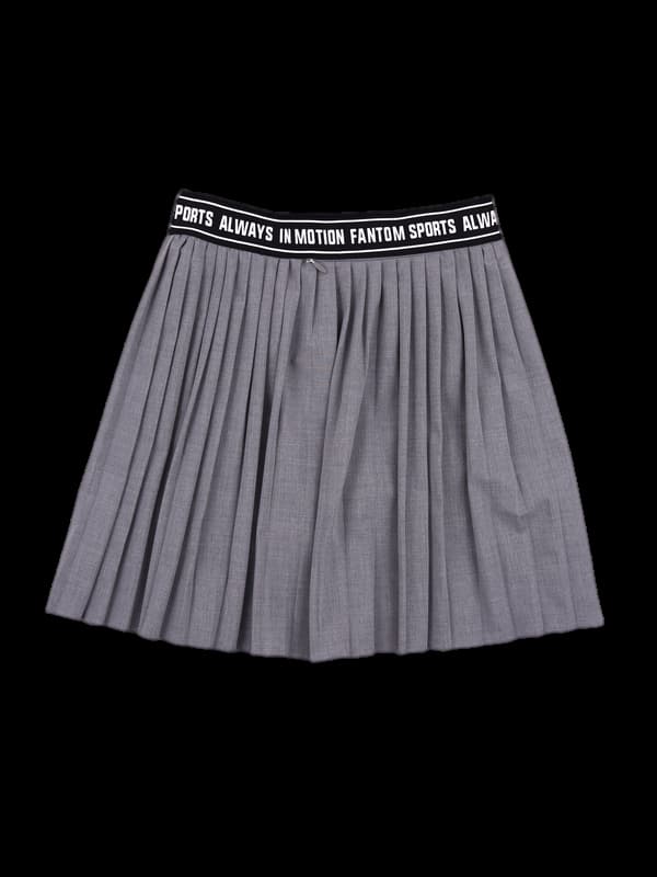 로고 밴딩 플리츠 스커트