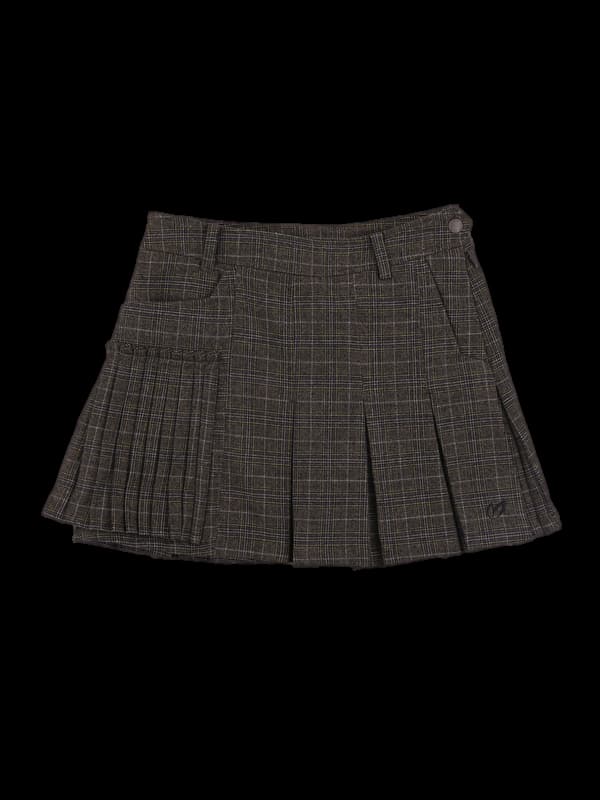 로고 체크 스커트