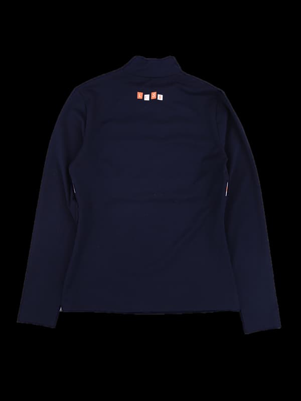 로고 배색 하이넥 긴팔