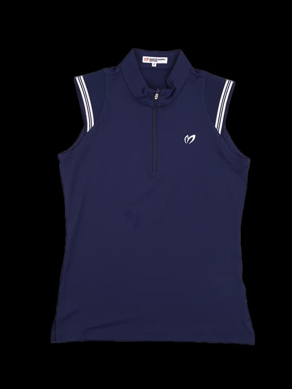 로고 하프집업 민소매