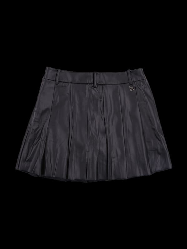 포켓 가죽 스커트