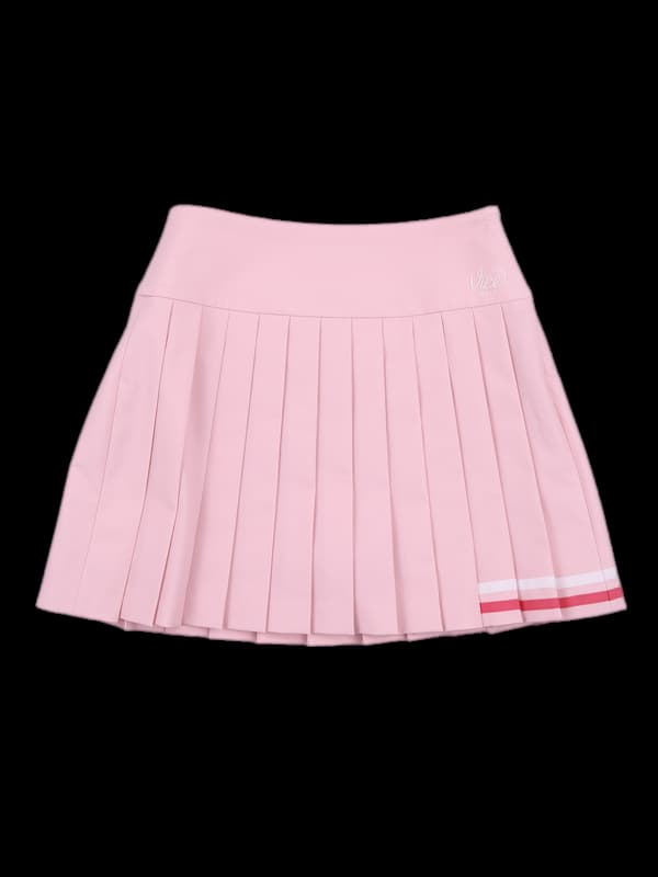 로고 플리츠 스커트