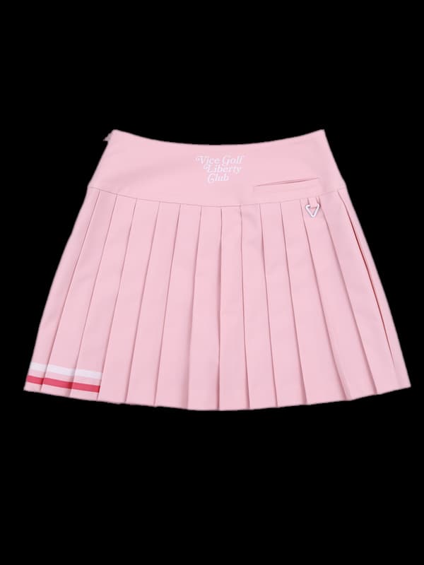 로고 플리츠 스커트