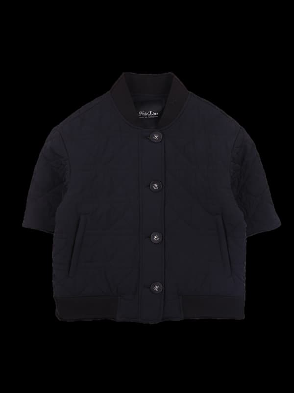 버튼 반팔 경량패딩