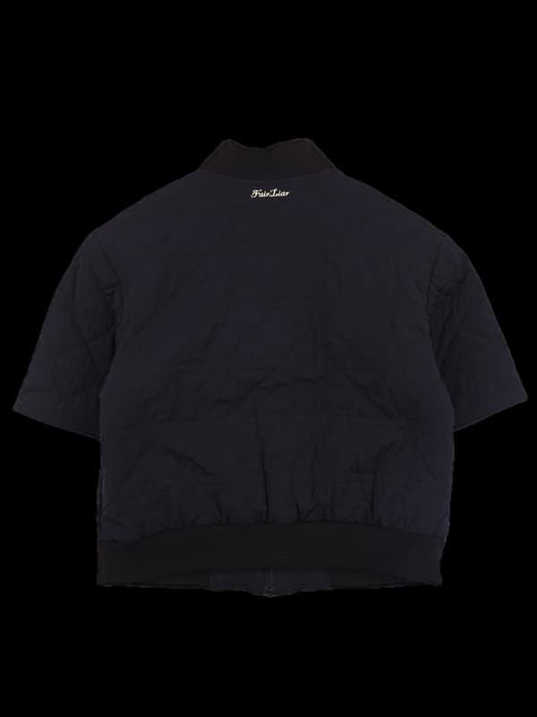 버튼 반팔 경량패딩