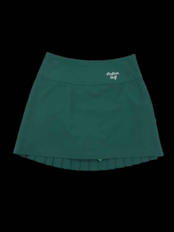 빅로고 언발 플리츠 스커트