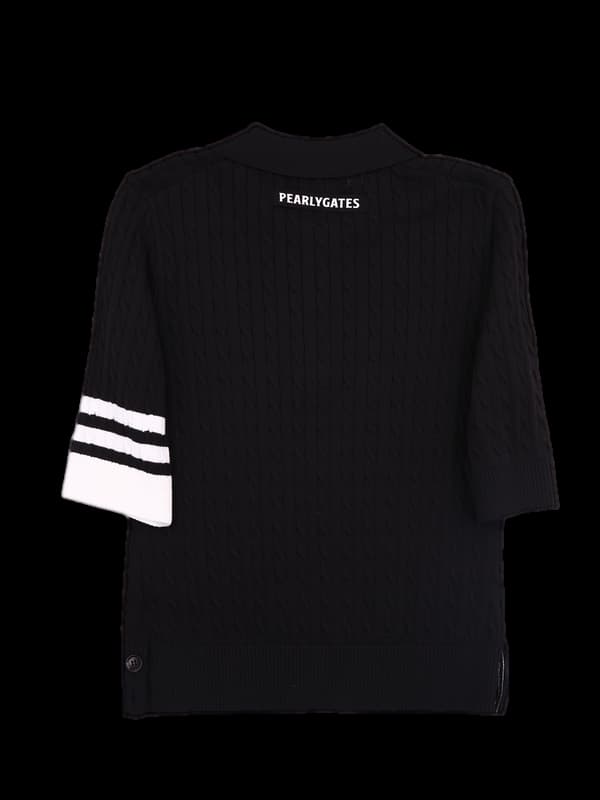 카라 꽈배기 반팔 니트