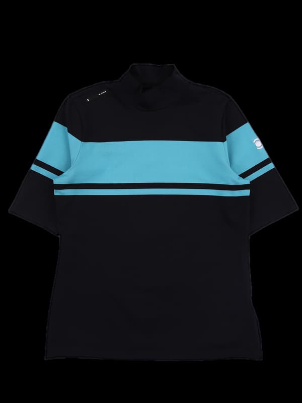 하이넥 배색 반팔티