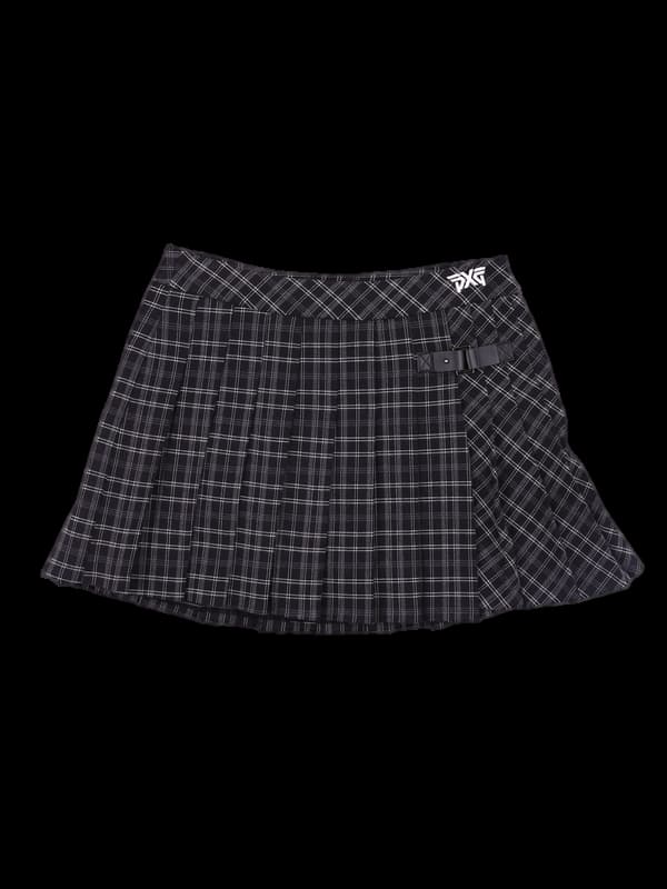 로고 체크 스커트