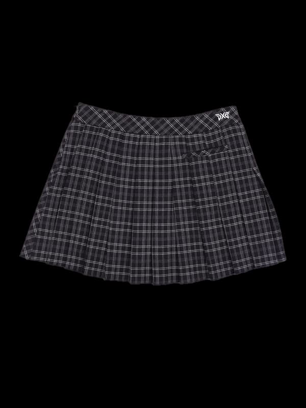 로고 체크 스커트