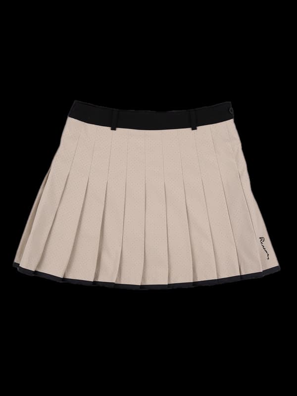 로고 플리츠 스커트