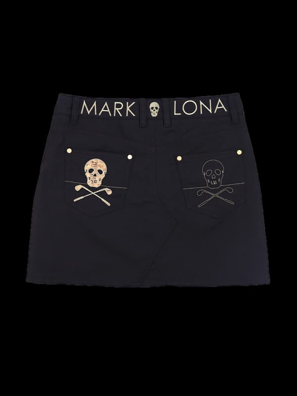 로고 데님 스커트