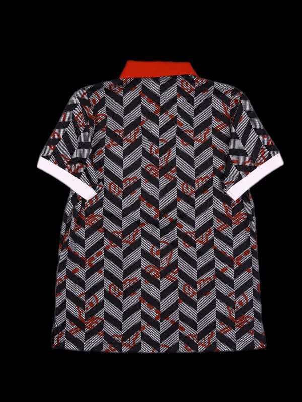 패턴 배색 반팔카라티