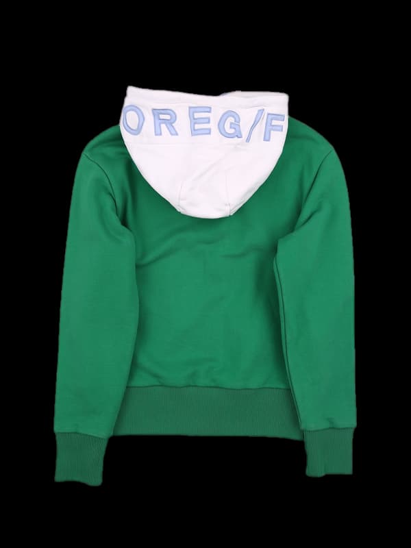 로고 배색 후드긴팔